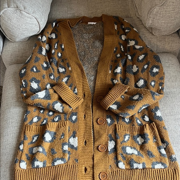 Hem & Thread Brown and Black Patterned Cardigan - Picture 1 of 4